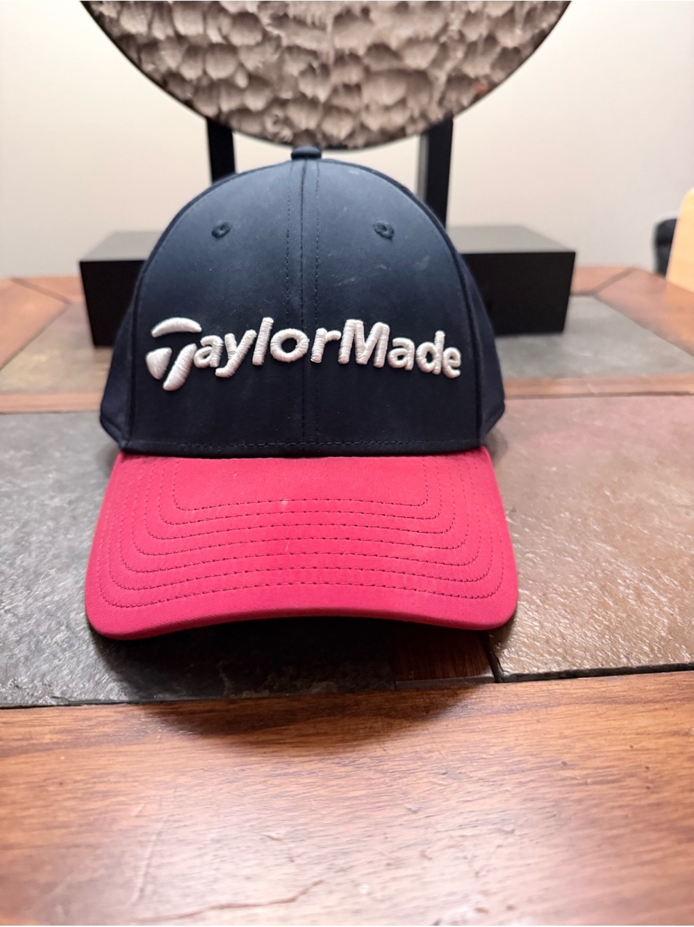 TaylorMade Navy Cap with Red Bill and White Logo